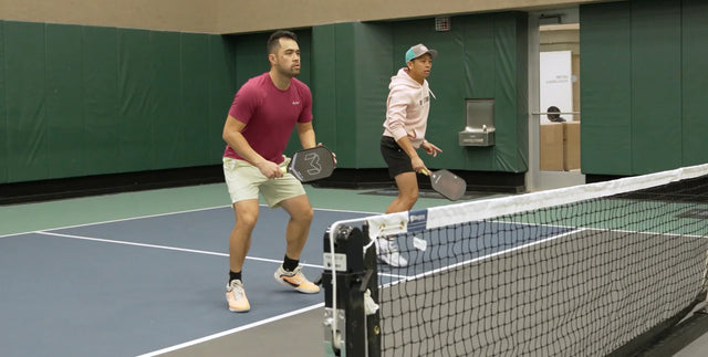 Lavie Sak founder of ADV playing on the court with Pickleball Will