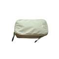Gray tennis bag featuring a small, structured shape with dual zippers and clean finish.