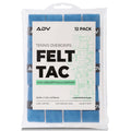 ADV FeltTac tennis overgrips in blue, 12-pack retail package with high absorption label.