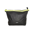 Black ADV zippered accessory pouch with neon yellow zipper trim and ADV logo on white background.