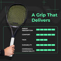 FeltTac overgrip ratings: sweat absorption, comfort, tack, durability, coverage, on gripped racquet.