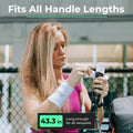 Person wrapping FeltTac overgrip on a racquet handle, 43.3 in fits all handle lengths.
