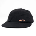 Black ADVantage tennis cap with orange logo and perforated side panels for ventilation.