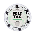 FeltTac white tennis overgrips coiled in a clear 60-pack tub with ADV label.