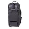 Pickleball backpack with a stylish black design and a front compartment for paddle storage.