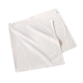 Folded white ADV waffle-knit tennis towel displayed on a transparent background.