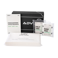 ADV tennis starter kit flat lay with gift box, wristbands, Felt Tac and Max Tac overgrips, and court towel.