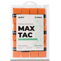 ADV MaxTac orange tennis overgrips, 12-pack in ultra-tacky moisture-wicking packaging.