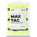 ADV MaxTac tacky tennis overgrips in volt yellow, 12-pack resealable pouch.