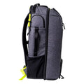 Best pickleball backpack with side pockets, a durable gray design, and bright yellow accents for added style.