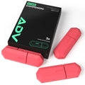 Red ADV Sorb tennis dampeners beside black 3-pack box branded Sorb Dampeners.