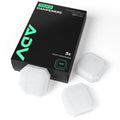 ADV Touch tennis dampeners, three clear inserts beside a black 3-pack box.